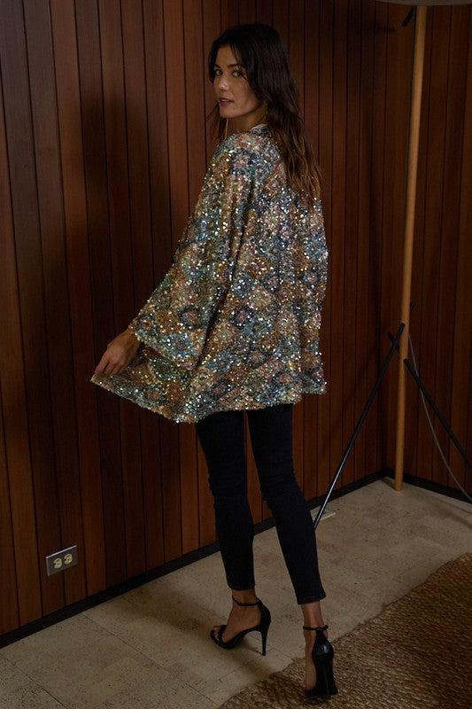 Multi Color Sequin Duster -By Together
