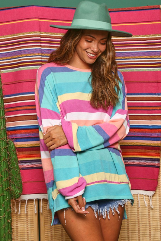 Under the Rainbow Striped Pullover