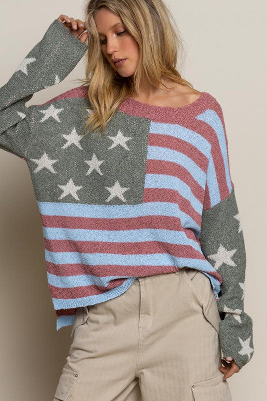 God Bless America Sweater (2 Colors) – Gunny Sack and Co
