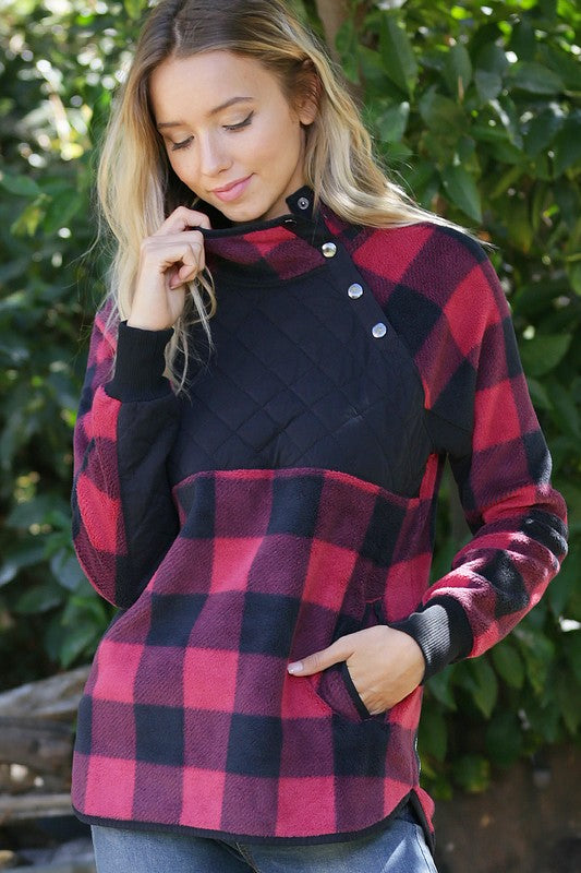 Lumber Jane Asymmetrical Snap Pullover