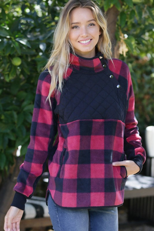 Lumber Jane Asymmetrical Snap Pullover