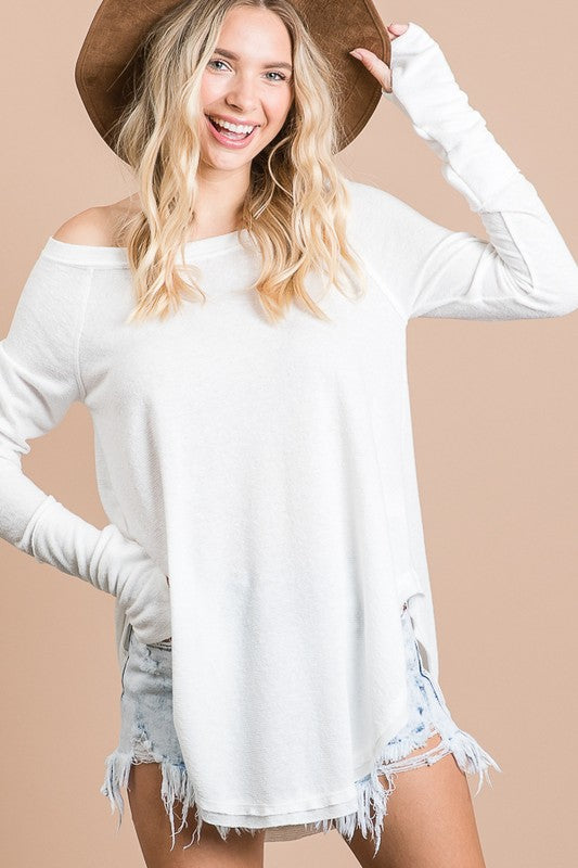 Relaxed Fit Thumbhole Tunic Tee (3 Colors)