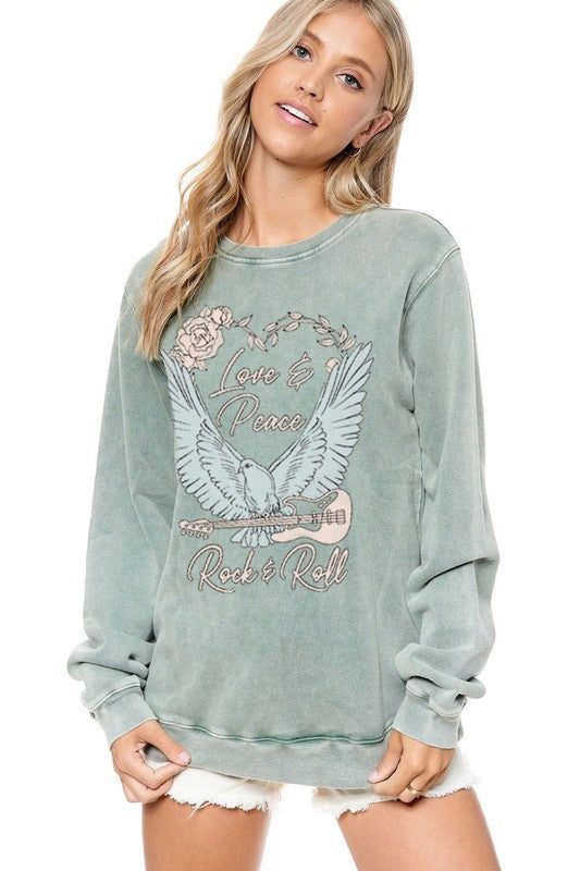 Love and Peace and Rock and Roll Sweatshirt