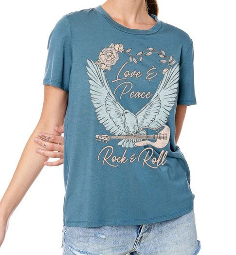 Love & Peace and Rock & Roll Tee