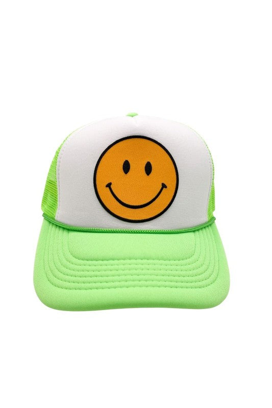 Two Tone Yellow Smiley Face Trucker Hat (5 Colors)