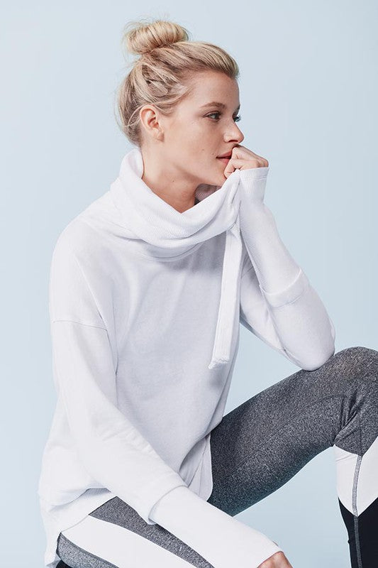 Mineral Wash Cowl Neck Pullover
