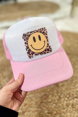 Leopard Smiley Trucker Hat