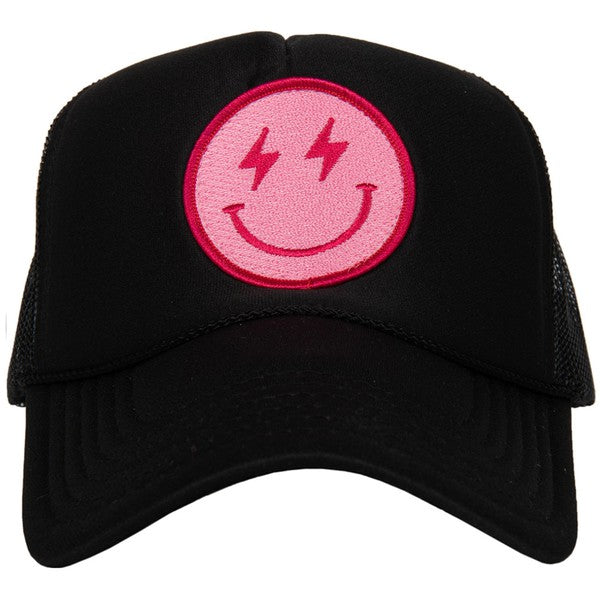 Pink/Black Smiley Face Trucker Hat