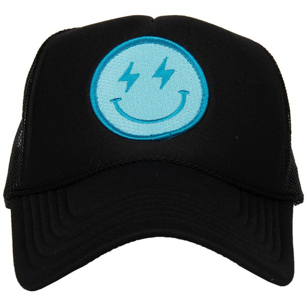 Blue/Black Smiley Face Trucker Hat