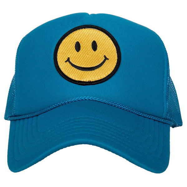 Yellow/Blue Smiley Face Trucker Hat