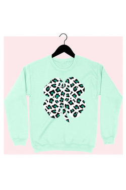 Leopard Four Leaf Clover Sweatshirt
