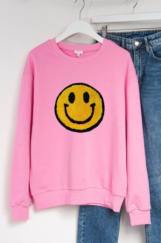 Pink Smiley Face Sweatshirt