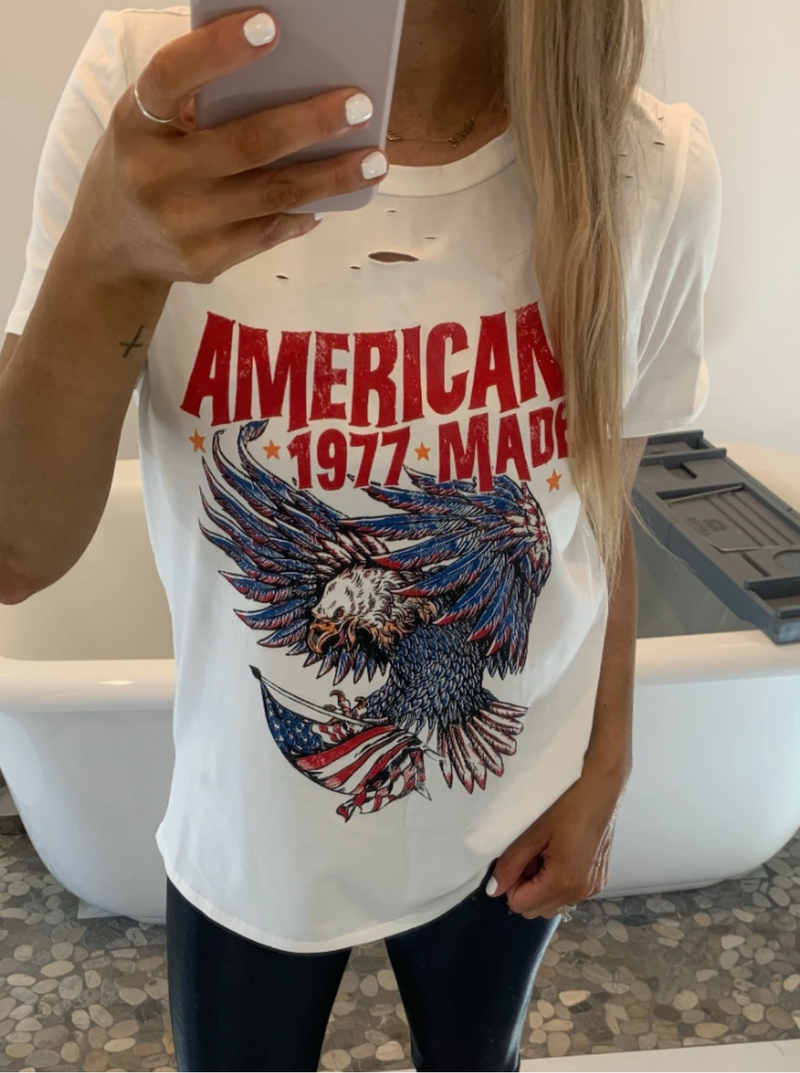 American Made Distressed Tee