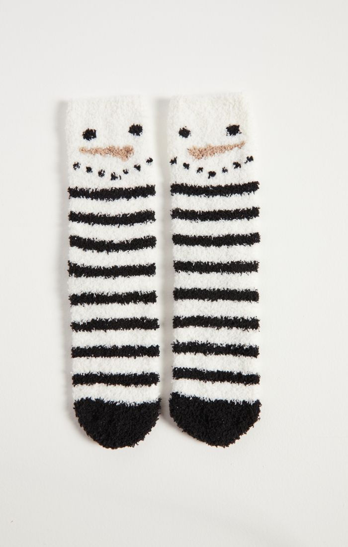 Snowman Plush Socks -Z Supply