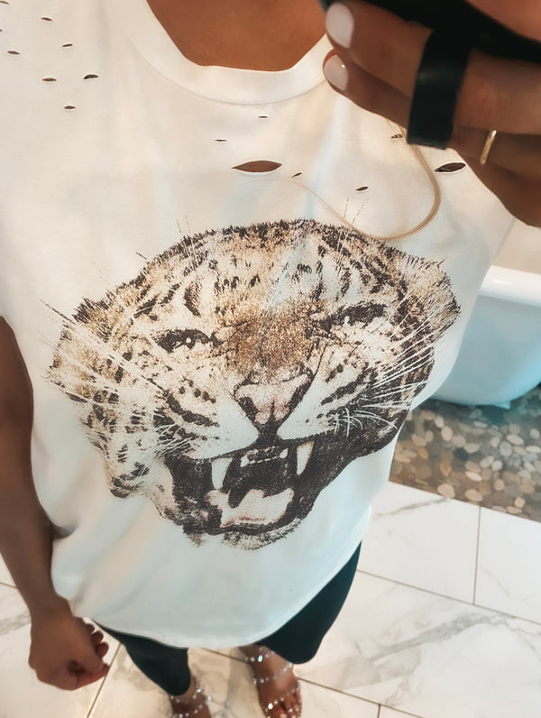 Tiger Distressed Tee (2 Colors)