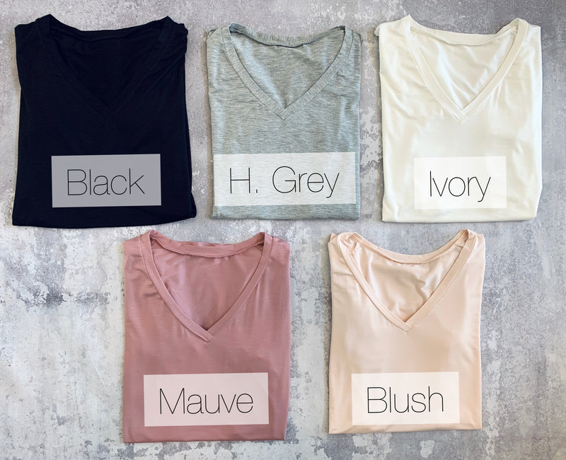 V Neck Tunic Tee (5 Colors)