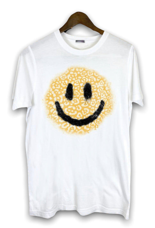 Leopard Smiley Face Tee