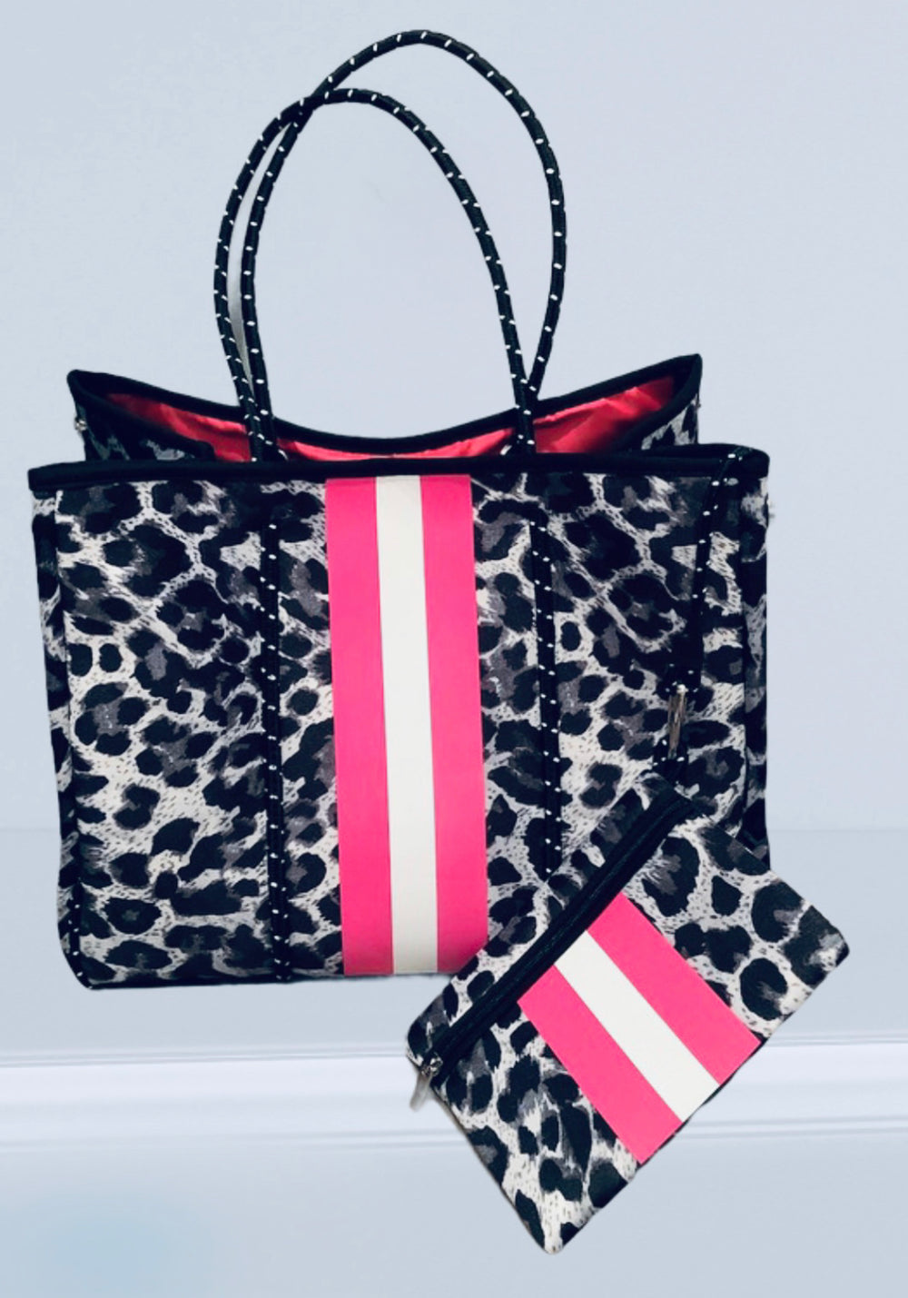 Brand New Pink Leopard Neoprene shops Tote Purse